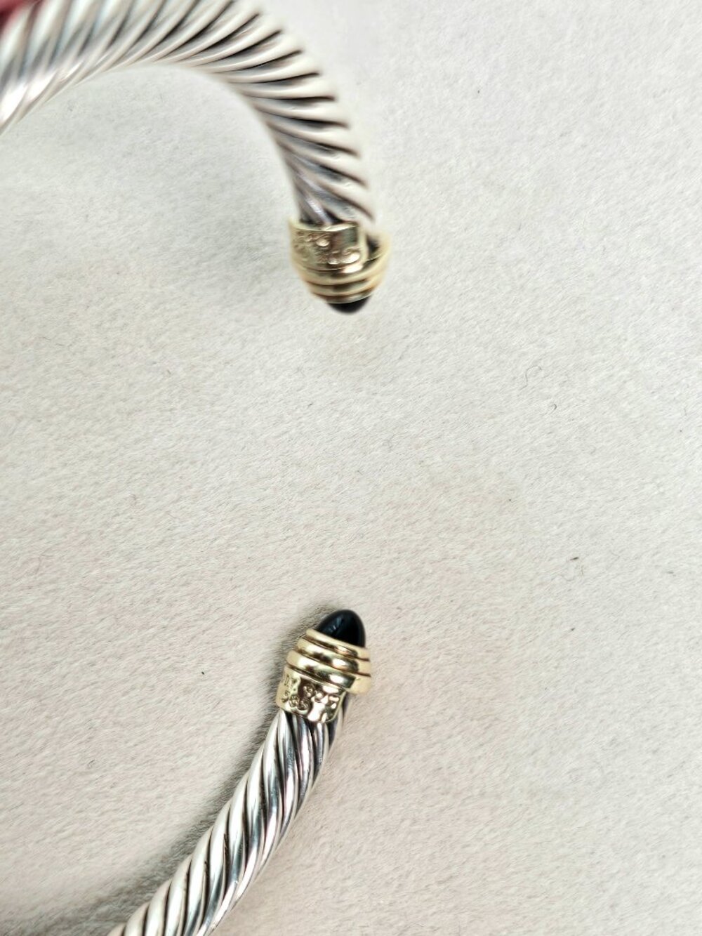 David Yurman Cable Classics Bracelet Black Onyx 14K Gold 5mm Size S - Picture 7 of 8